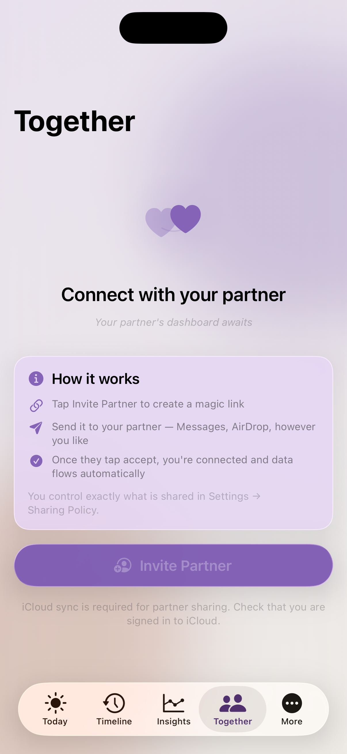 Together invite flow in light mode