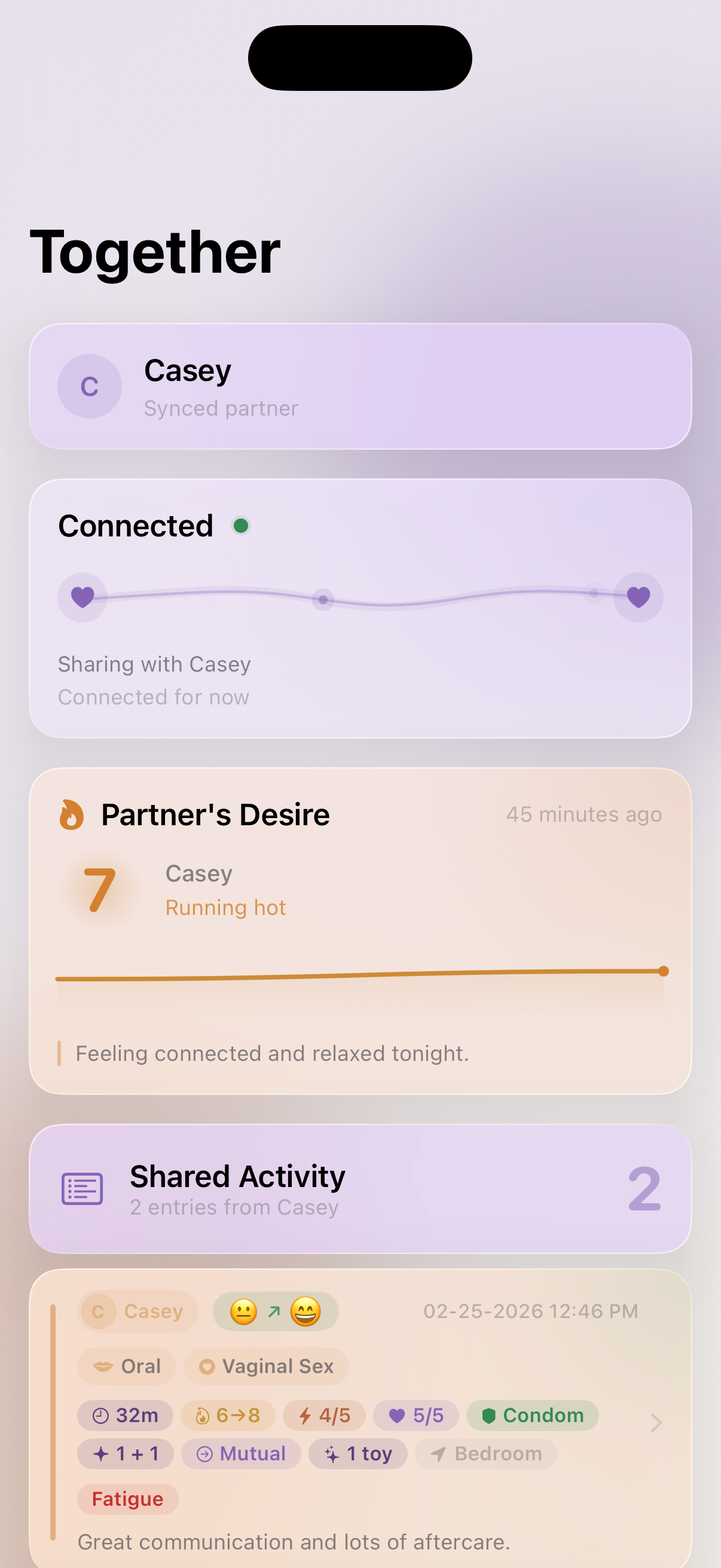 Shared partner view in light mode
